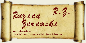 Ružica Zeremski vizit kartica